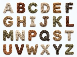 Naklejka premium Alphabet letters made of stone texture.