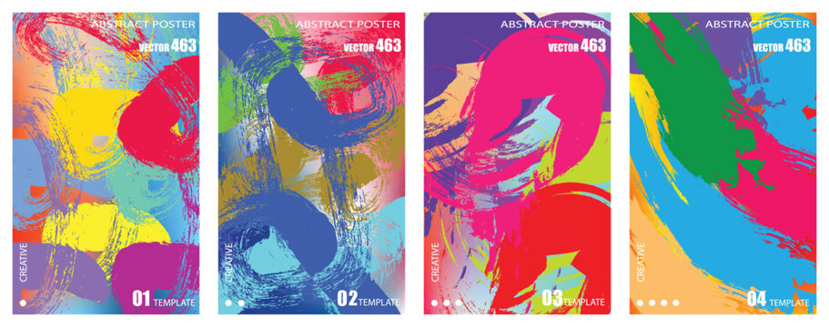 Abstract Watercolor Splatter Backgrounds with Vibrant Color Blends in Modern Art Style