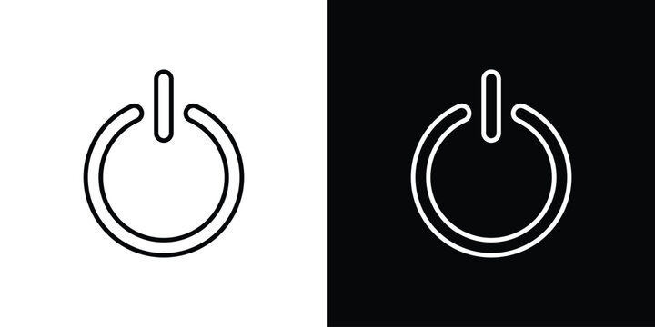 Power button icon in editable outlined, Vector EPS10