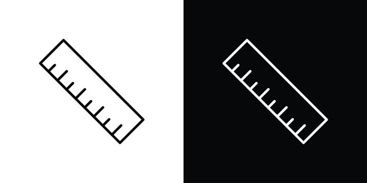 Ruler icon in editable outlined, Vector EPS10