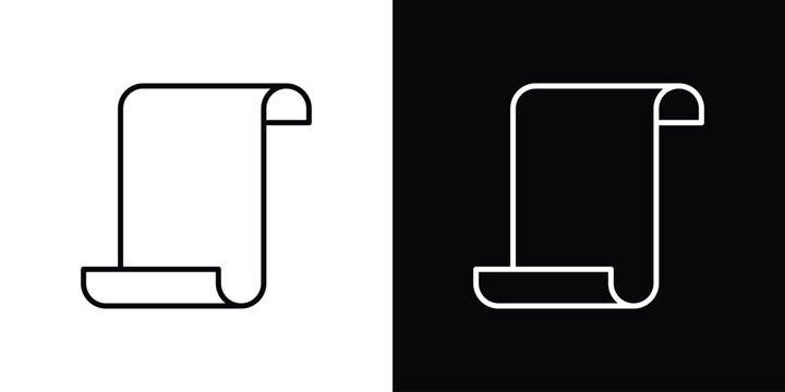 Scroll icon in editable outlined, Vector EPS10