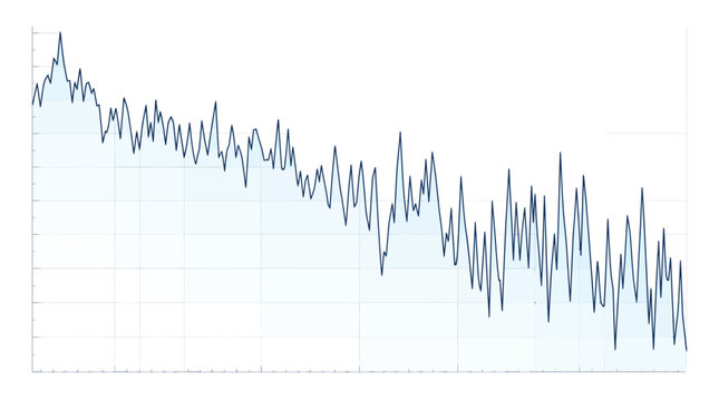 Dark blue line graph showing a downward trend with a light blue shaded area background