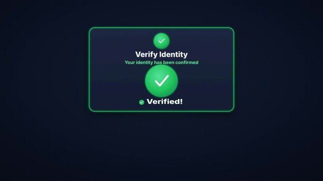 Animated identity verification code entry with six digit otp input and verified success