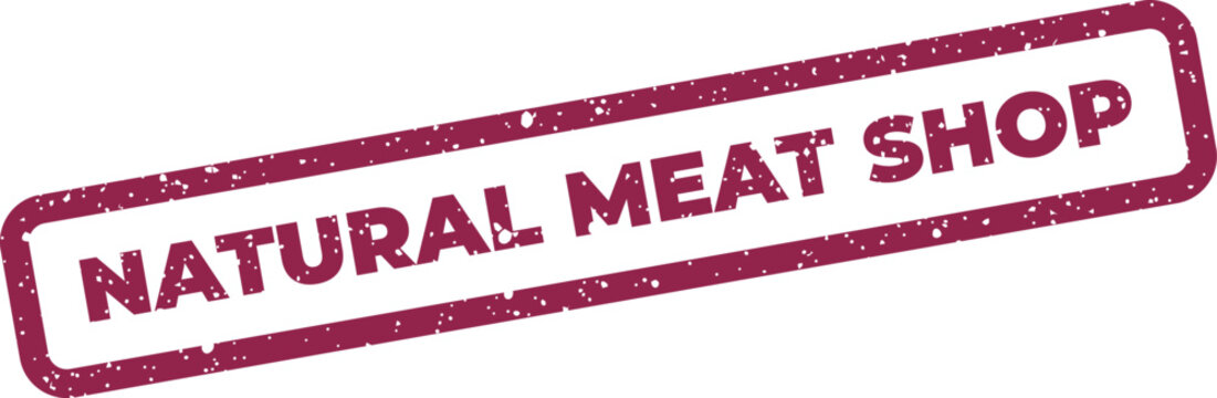 Natural meat shop stamp in retro style for butcher store signage and brand identity materials