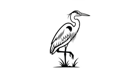 Obraz premium Large Bird Standing on One Leg.