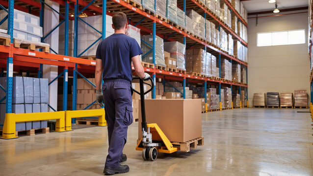 Warehouse workers performing daily tasks