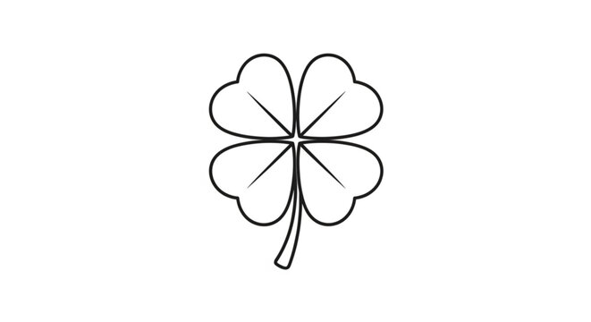 Four leaf clover plant drawing.