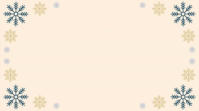 Snowflakes seamless border animation. Snowflakes seamless pattern. Snow border frame. Template for winter design