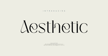 Aesthetic Beauty fashion Luxury font alphabet logo. Typography beautiful elegant classic letters serif italic fonts decorative wedding vintage retro logos. vector illustration  © Spidey 