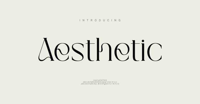Aesthetic Beauty fashion Luxury font alphabet logo. Typography beautiful elegant classic letters serif italic fonts decorative wedding vintage retro logos. vector illustration 