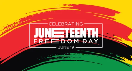 Fototapeten Pony Juneteenth, Freedom Day abstract  background vector banner template,  June 19, USA  © Rajan