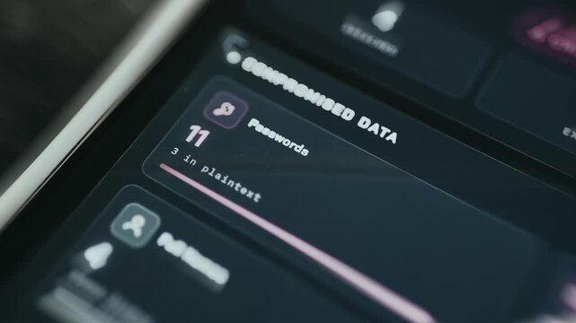 List of compromised data, 11 passwords have been compromised
