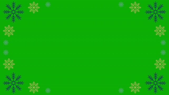 Snowflakes seamless border animation. Snowflakes seamless pattern. Snow border frame. Template for winter design