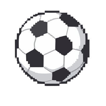 Pixel art soccer ball icon in retro 8-bit video game style