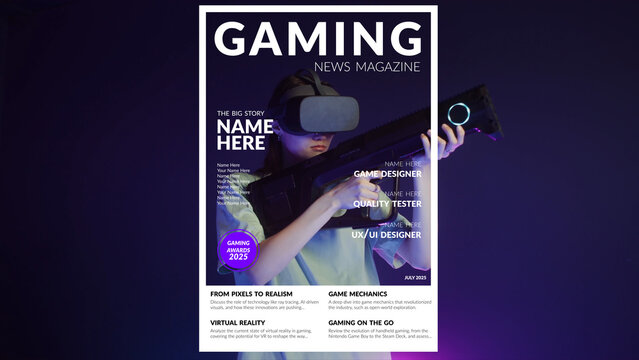 Premium Overlays Magazine Gaming &ndash; Esports Editorial Layout Effects, Gaming Magazine Design Elements and Modern Gamer Overlays for Video Editing