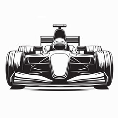 Obraz premium Modern Formula One Racing Car Front View Vector Illustration