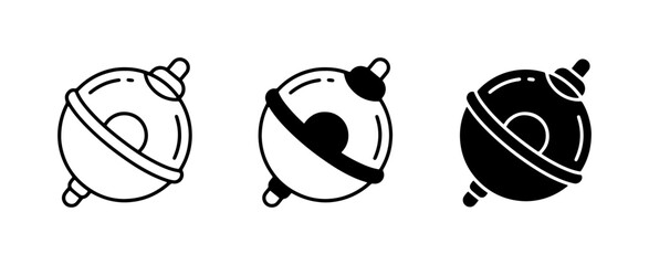 Fishing Bobbers Icons Set, Water Buoy Vector Graphics, Angling Float Symbols © Faisal