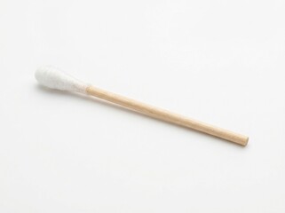 Naklejka premium Bamboo toothbrush on white background.