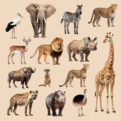 Fototapeta premium African animal element set