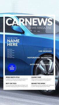 Premium Overlays Magazine Car News Vertical &ndash; Automotive Editorial Layout Effects, Vehicle Magazine Design Elements and Modern Auto News Overlays for Video Editing
