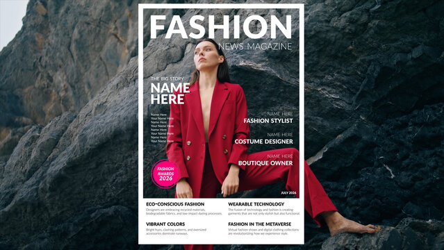 Premium Overlays Magazine Fashion &ndash; Editorial Fashion Layout Effects, Modern Style Magazine Design and Trendy Fashion Overlays for Video Editing