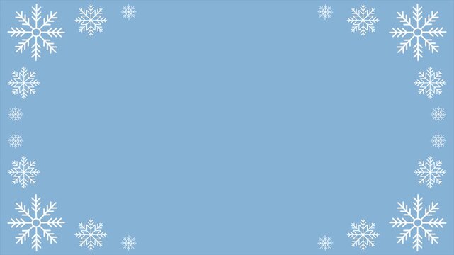 Snowflakes seamless border animation. Snowflakes seamless pattern. Snow border frame. Template for winter design