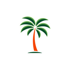 Obraz premium A Colorful Flat Vector Palm Tree Icon