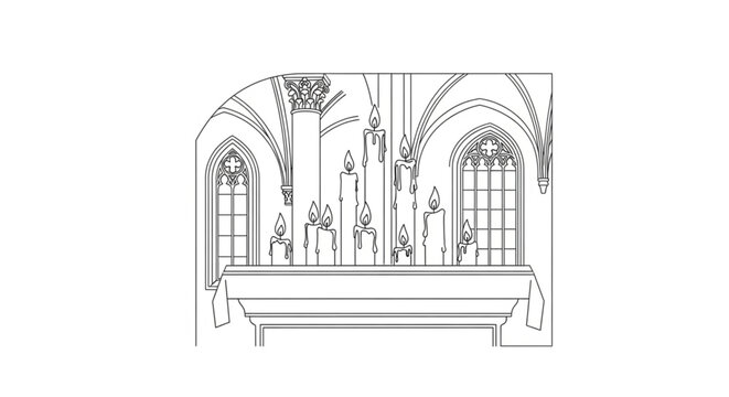 Altar in a church interior.