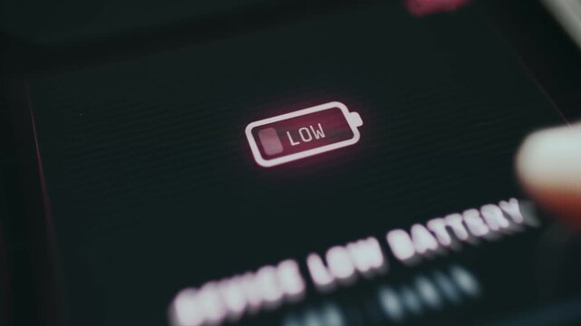 Low battery status indicator animated icon