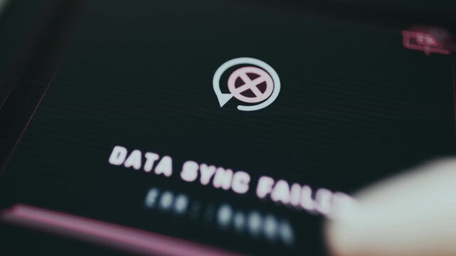 Data synchronization failure status animation icon