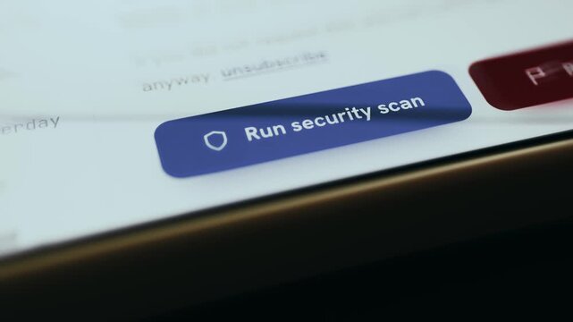 User initiates system scan by selecting Run Security Scan option
