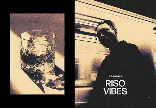 Riso Vibe Photo Effect &ndash; Sepia for Poster & Social Media (PSD)