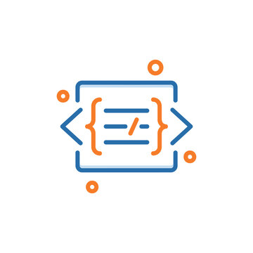 Software development coding script and programming braces icon.