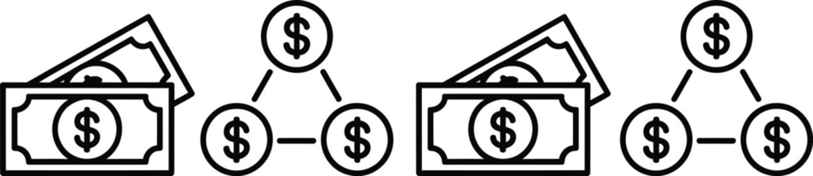 Illustration of financial transactions and money distribution processes