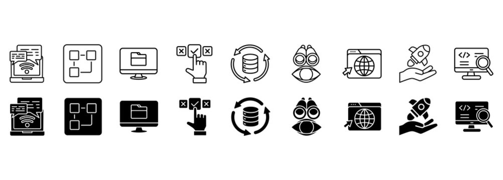 Banner Web Design icon set. vector illustration