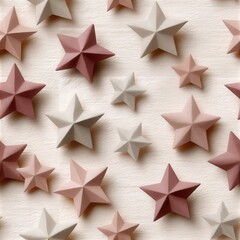 Obraz premium Pink and white star pattern on a soft background, playful nursery theme, festive decoration, cheerful child friendly design. SEAMLESS PATTERN