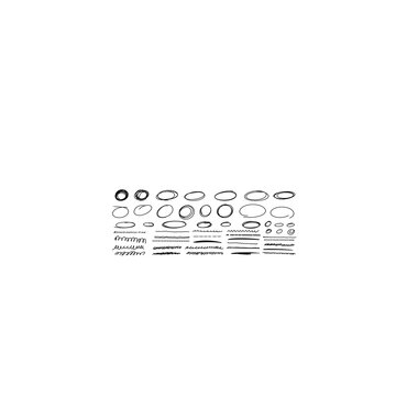 Hand drawn handdrawn doodle elements set, circles, arrows, and scribbles isolated on transparent backround
