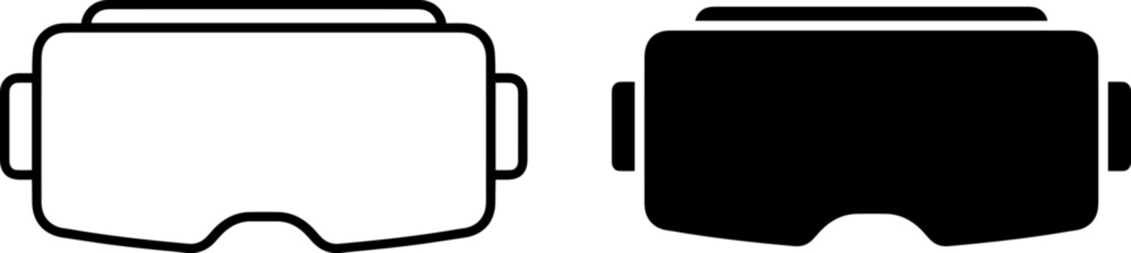 Virtual reality headset icon set