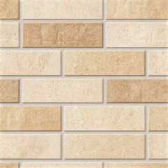 Fototapeta premium Beige brick wall pattern with clean geometric layout, architectural texture, modern building surface design. SEAMLESS PATTERN