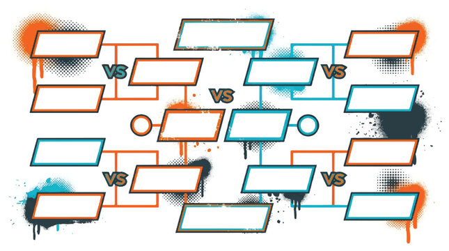 Urban Graffiti Football Tournament Bracket Template for Soccer Match Calendar and Scoreboard