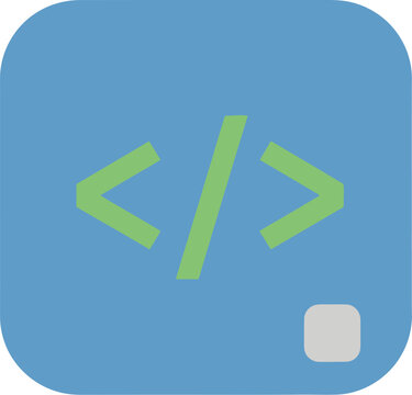 Coding symbol representing web development and programming.
