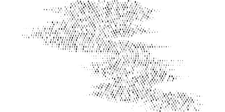 Binary flow. Digital data stream by grey ones and zeros. Minimal vector graphic pattern