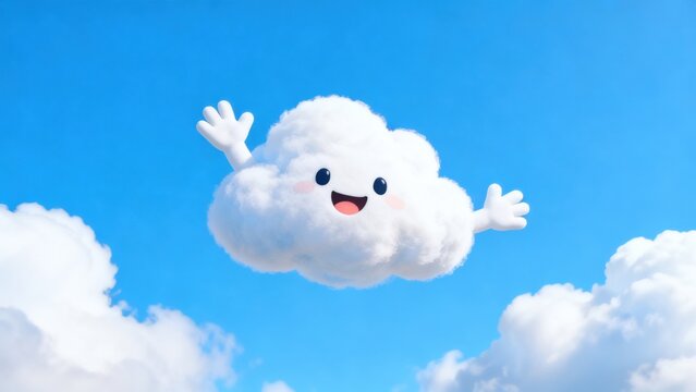 Animated cloud waving in sky