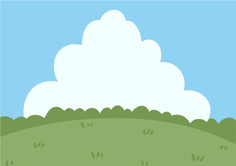 Fototapeta premium cute colorful flat illustration of nature background and landscape for daycare and nursery wallpaper