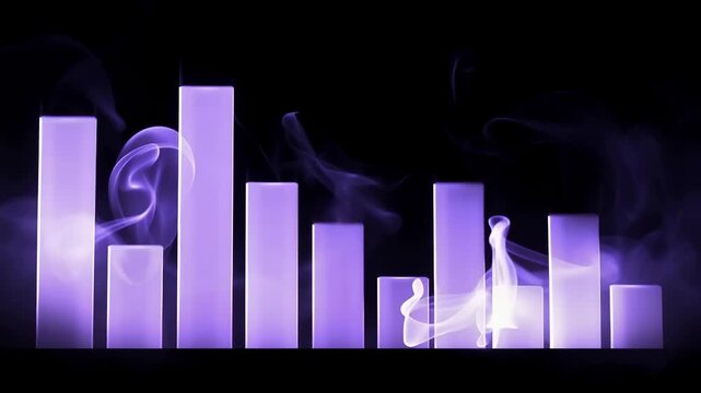 Purple Audio Bar Graph Illustration