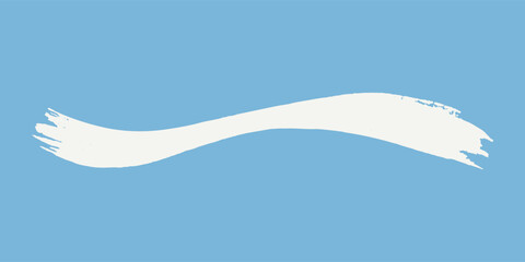 Obraz premium Minimal White Brush Stroke on Soft Blue Background Abstract Artistic Banner Design
