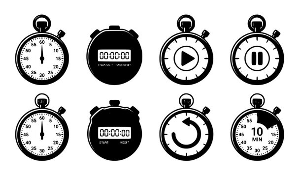 Stopwatch Icon Vector Illustration Editable Stroke Countdown Timer