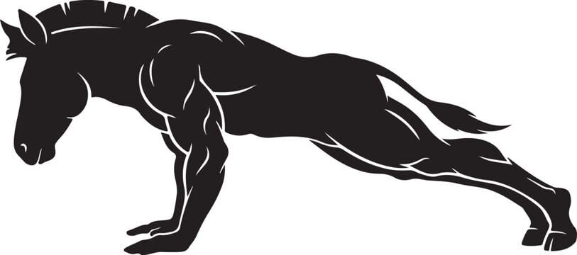 Zebra Silhouette Line Art &ndash; Bold Outline Animal Vector Illustration
