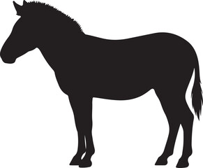 Obraz premium Zebra Silhouette Line Art – Bold Outline Animal Vector Illustration