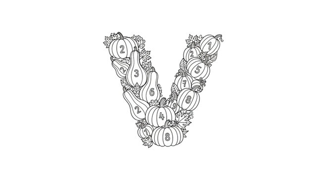Large Letter V Made of Roses.